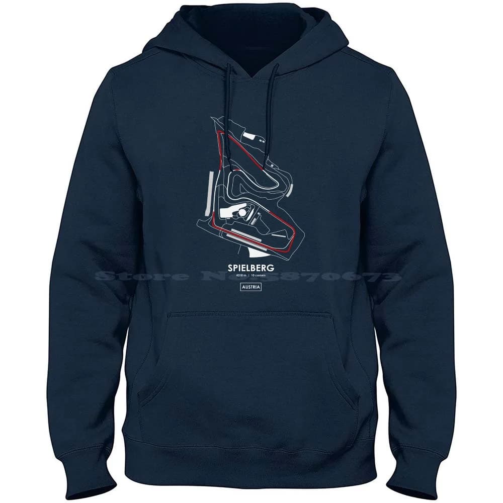 Spielberg-Austria Track Map Flag 100% puro cotone felpa con cappuccio Tshirt Spielberg Red Bull Ring austrian angp Formula One Track Map
