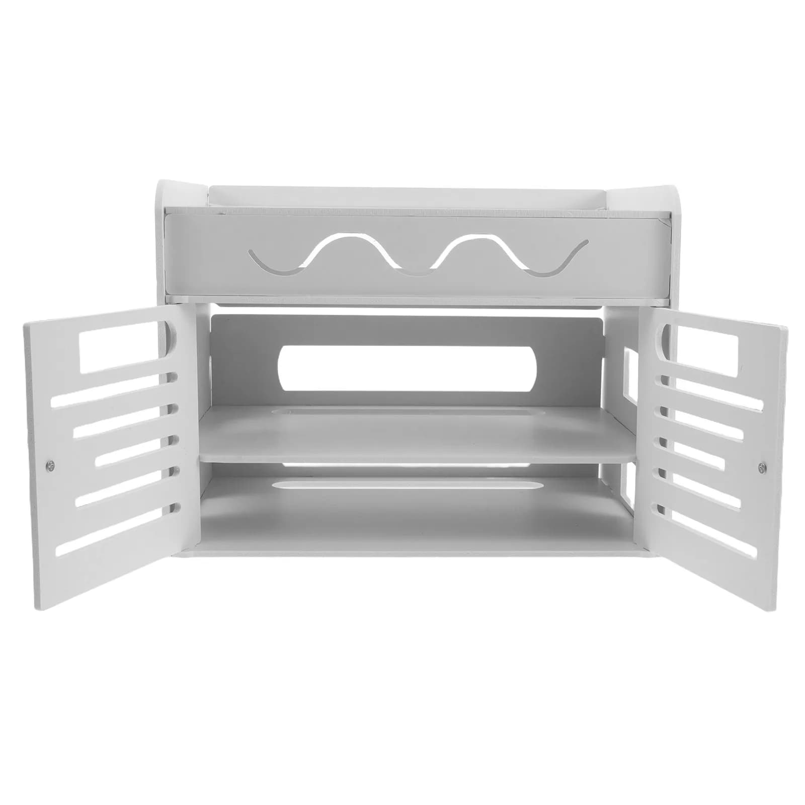 3-Layer Router Storage Box White No Drill Cable Management Organizer Wireless WiFi Router Rack Modem Power Strip Hider Shelf