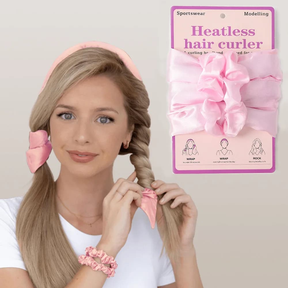 Double face non-hot and lazy double face velvet curling iron hairstyle with folding iron for sleeping and hairstyles Large wavy band
