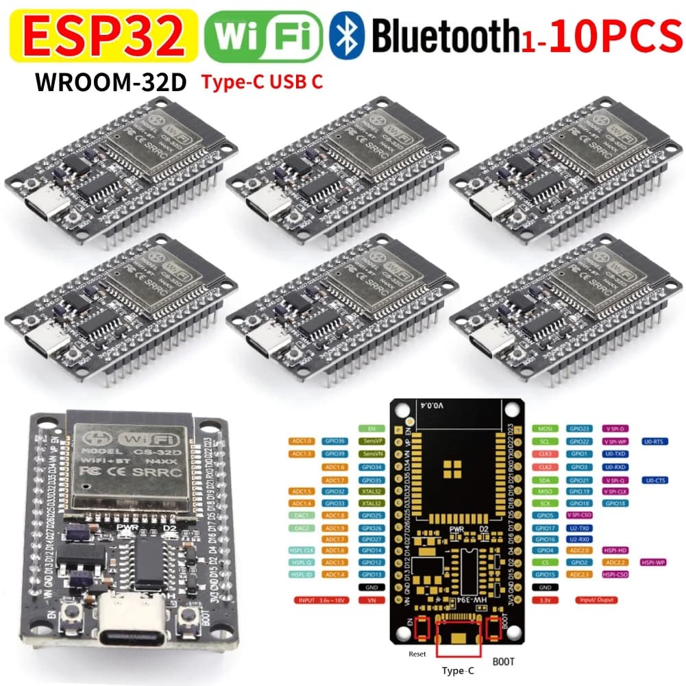 Development card module ESP32 WROOM-32D compatible WiFi + Bluetooth Ultra-low power consumption for Smart Home