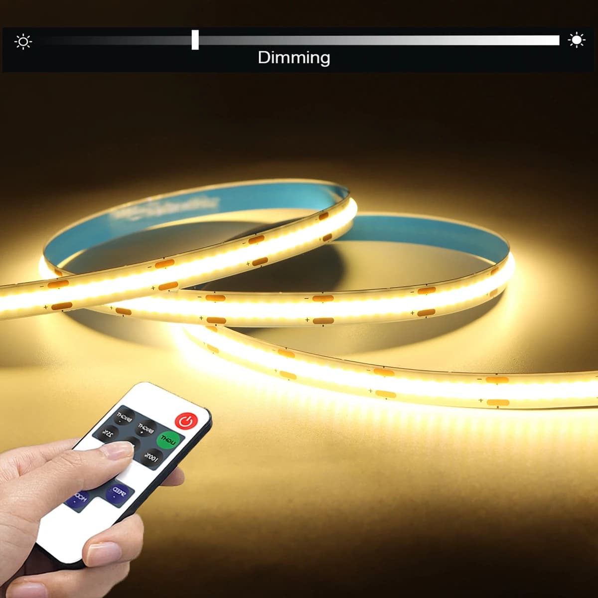 Striscia LED COB DC5V con telecomando dimmerabile 1/2/3/5M nastro LED USB bianco/caldo per luce decorativa per interni