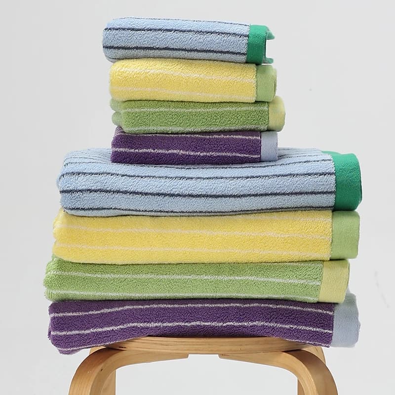 Asciugamani in cotone geometrico a righe Asciugamano morbido per il viso Asciugamano da bagno assorbente in cotone a fibra lunga Asciugamani per hotel domestici