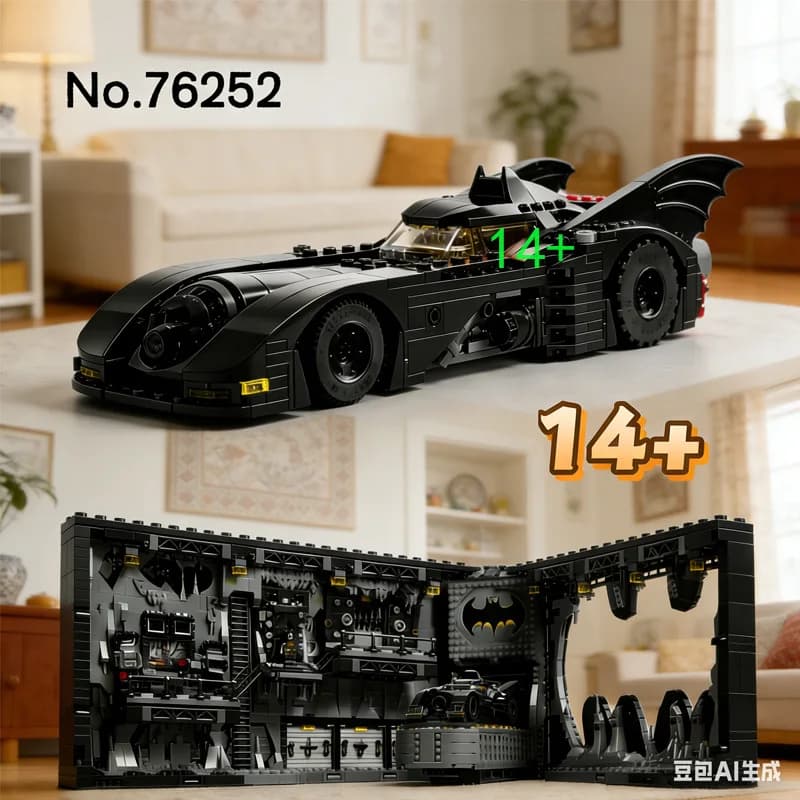 MOC Creative 76252 Batcave Shadow Box Supereroe Batcave 3981 Pezzi Kit Modellino da Costruzione Materiale Durevole ad Alta Precisione