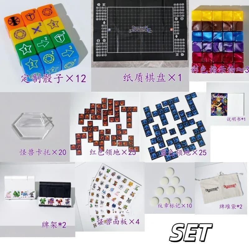Suitable for Yu-Gi-Oh! DDM Dungeon Dice Monsters Board Game Toy 16mm Acrylic Dice Damage Indicator Monster 2mm Panel Marker Toy