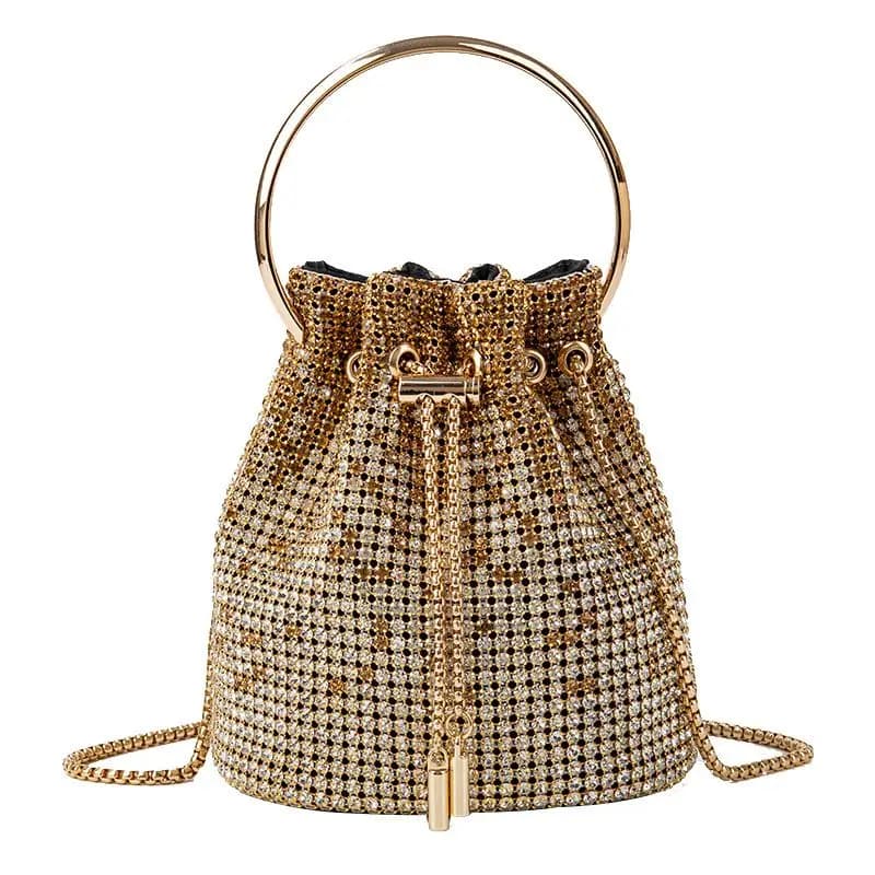 Buckle bag with diamonds for women 2024 New shoulder bags with rhinestones Bling FashionTote Shoulder bag with luxury design bag