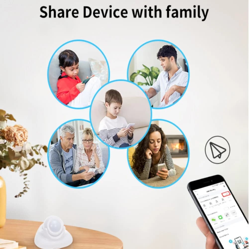 Matter Thread PIR Motion Sensor 110 Degree 6 M Type C USB AA Power Smart App Control Alerts For Home Alexas Assistants Tuyas