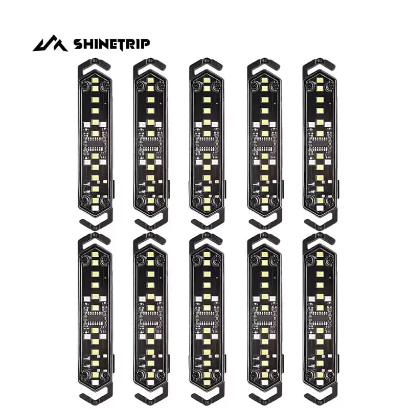 ShineTrip 10pcs Wind Rope Light Tactical Wind Rope Buckle Light Tent String Lamp Tent Warning Lights Atmosphere Decoration