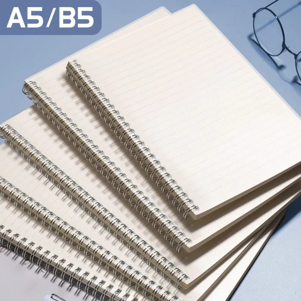 Thickened A5/B5/A4 Coil Notebook Grids/Blank/Horizontal Line 80Sheets Notepad Flip Over Sketchbook Students Gift