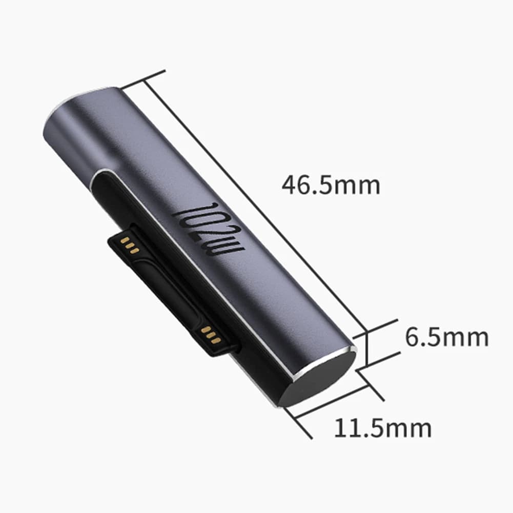 USB Type C PD Adapter for Microsoft Surface Pro X 8 7 6 5 4 3 Go Book, Quick Charging Converter Tablet