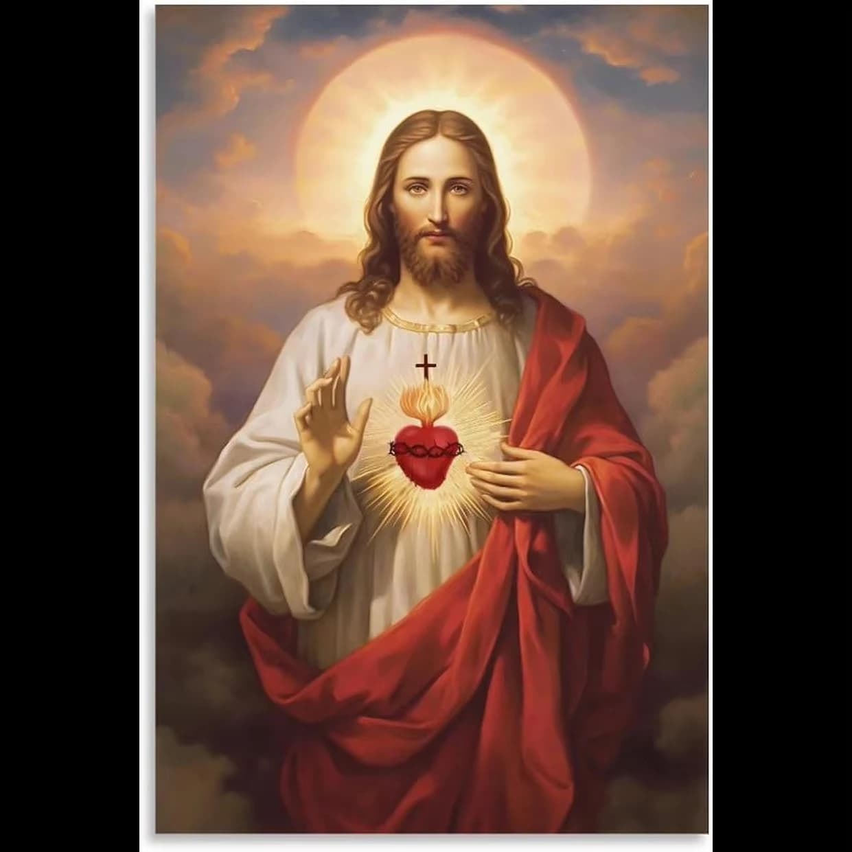 5D DIY Full Drill Diamond Painting Kit Sacred Heart Christian Jesus Religious Art For Church Bedroom Home Wall Decor Gift