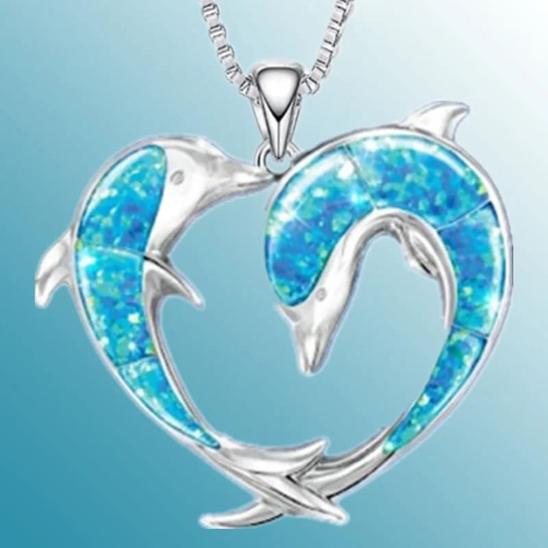 Ciondolo delfino creativo in acciaio inossidabile collana con delfino animale opale collana di fidanzamento per gioielli animali da donna regalo di compleanno