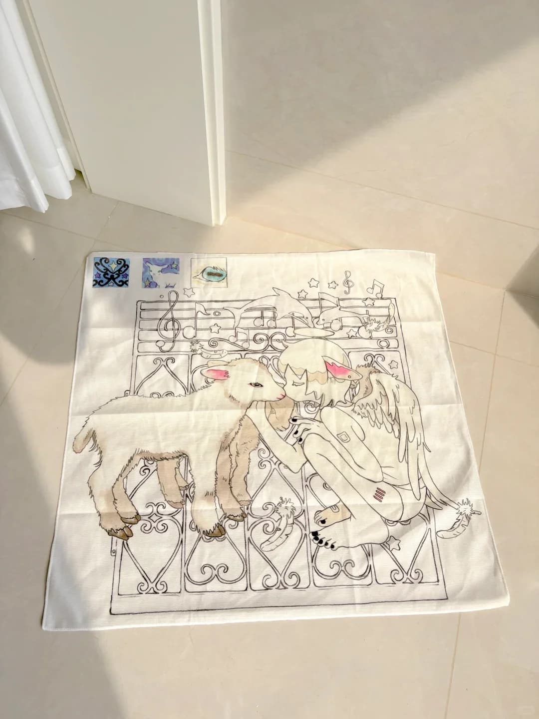 1 pz. Tappeto da parete originale anime kawaii, con immagine di una dea, elementi dream core, romantico