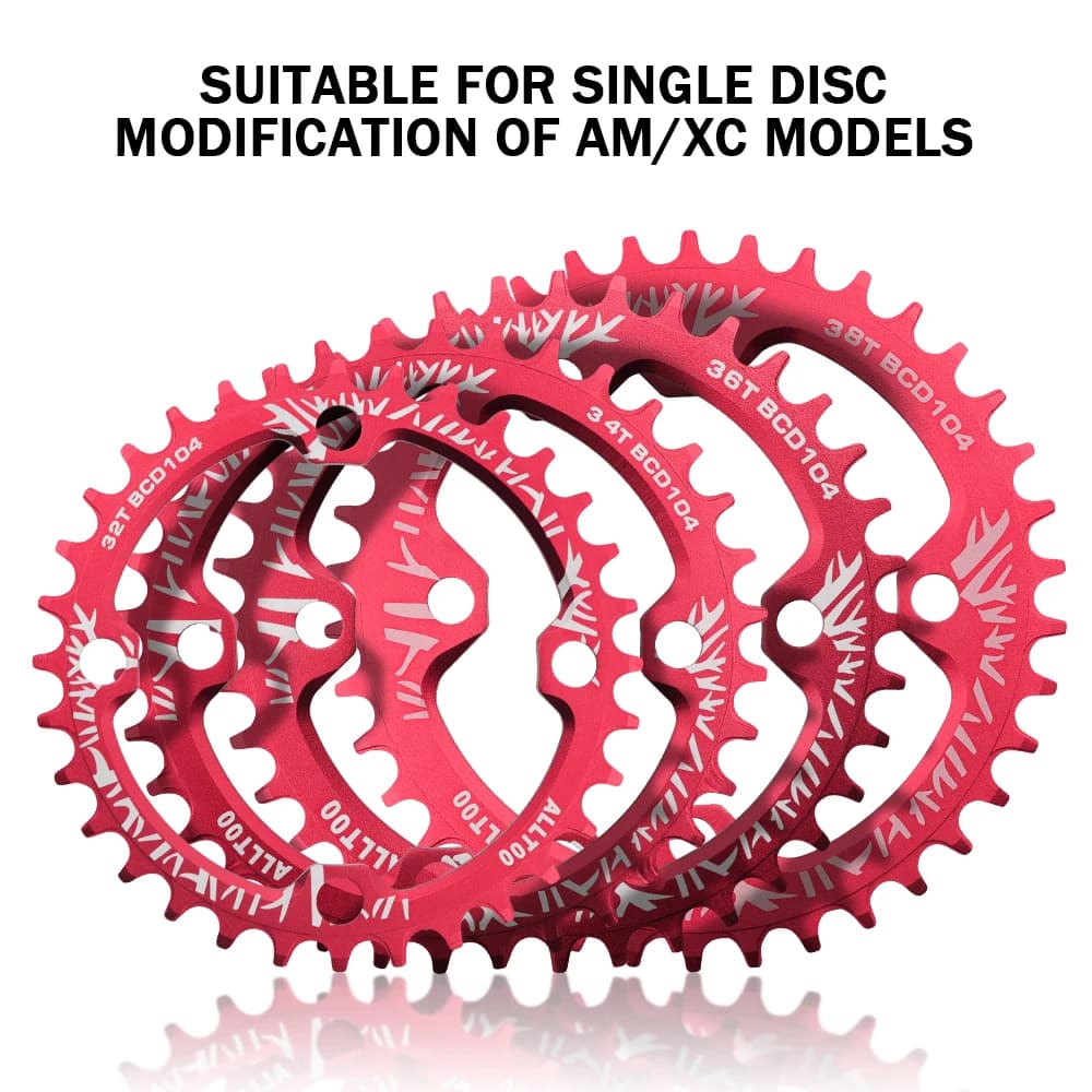 ALLTOO Bici Parte Della Bicicletta Ruote di Catena Corona Guarnitura Bafang BCD104 Positivo/Negativo Singolo Disco AM/XC 32T/34T/36T/38T