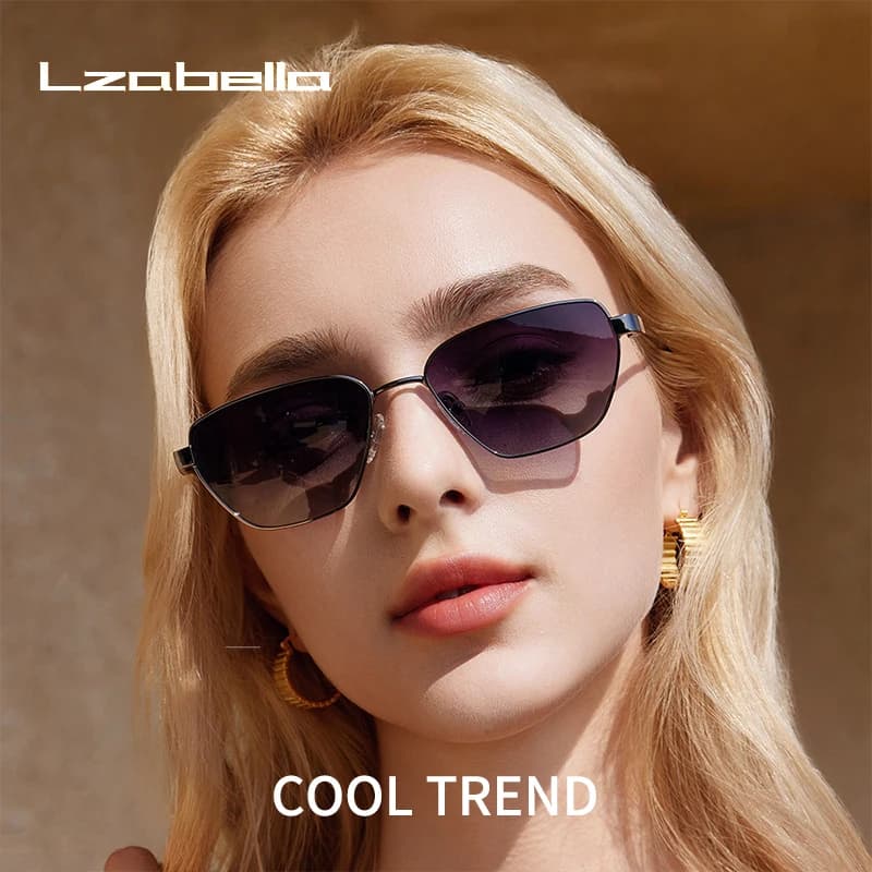 New Fashion Metal Polarized Glasses Retro Conical Driving Travel Optical Prescription Sun Protection Sunglasses Women PS33206