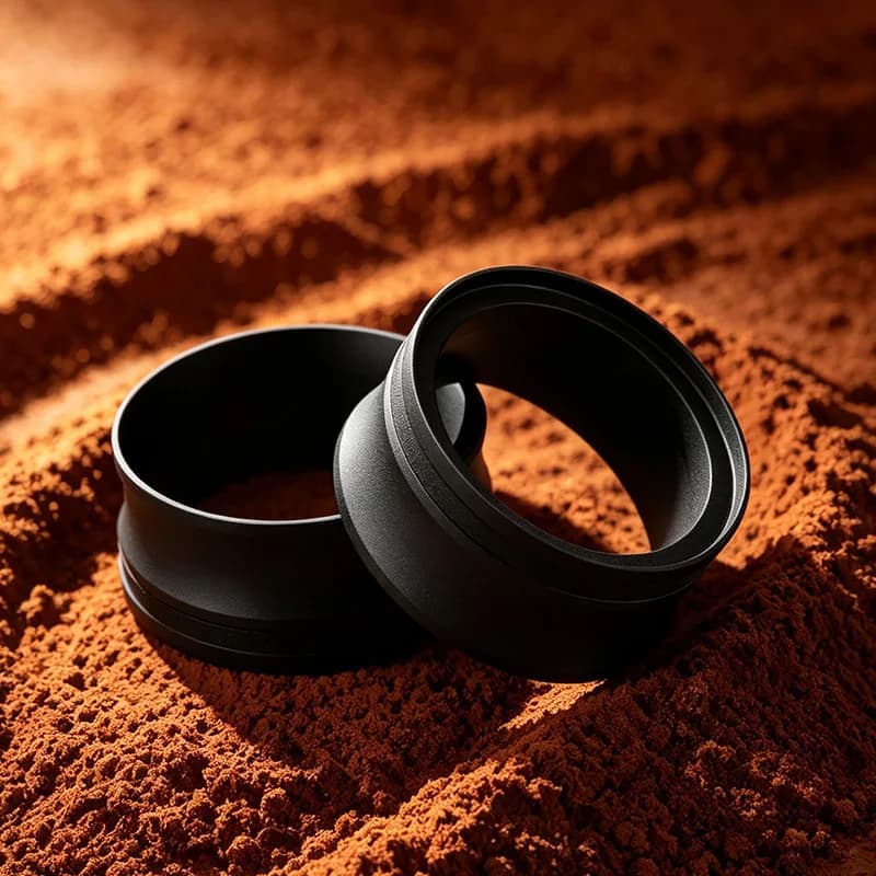 Aluminum Full Magnetic Dosing Ring 51/53/58mm,Anti-Drop & Anti-Splash Heightened Coffee Powder Ring for Espresso Portafilter