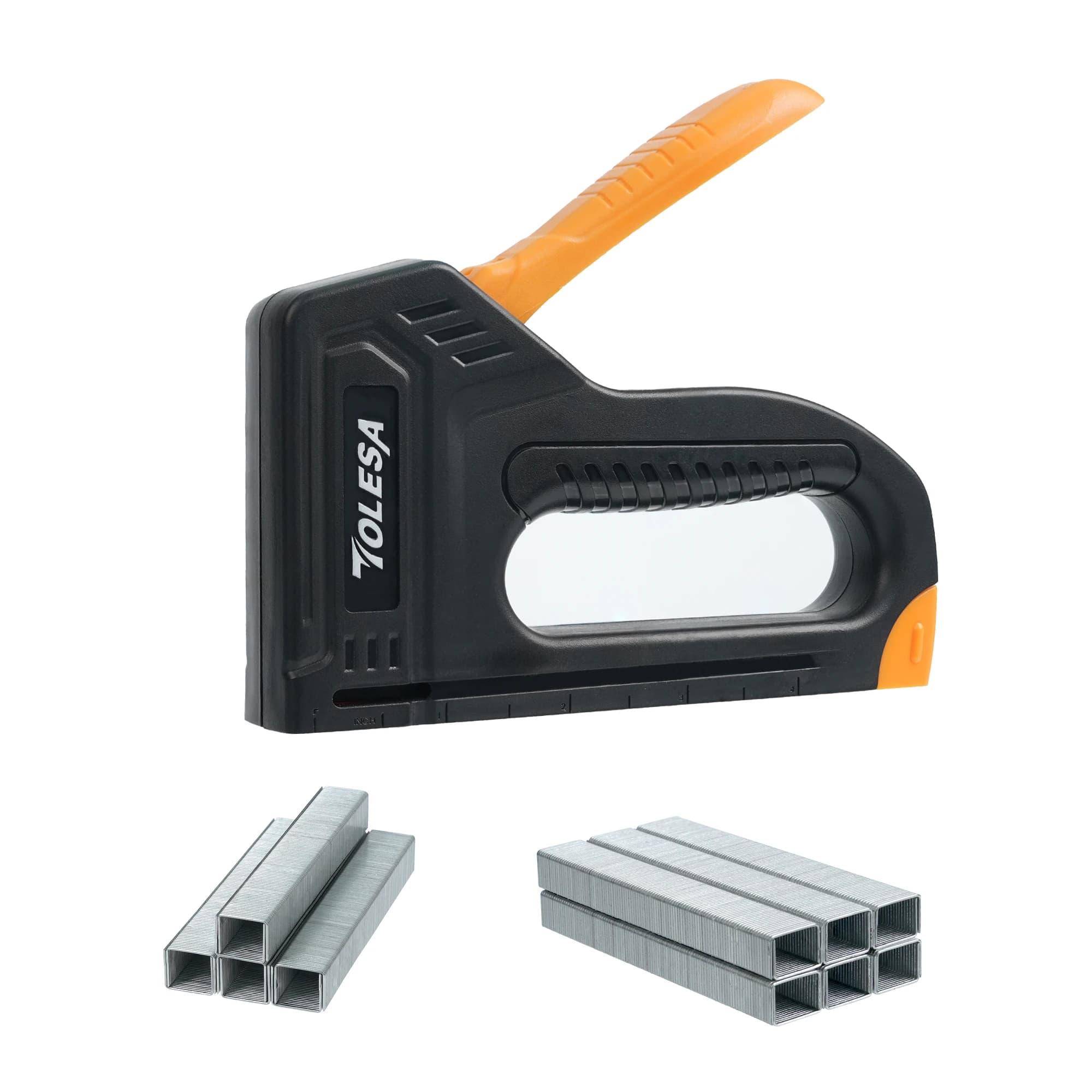 TOLESA Pistola per punti metallici leggera per tappezzeria in legno Pistola per punti metallici con 1200 pezzi Pistola per cucitrice per tessuti per artigianato Decorazione fai-da-te