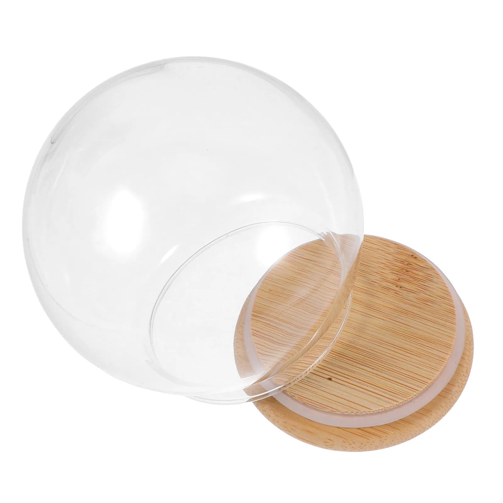 Campana di Vetro Trasparente Rotonda da 10 cm con Base Robusta per Luci Fatate, Mini Piante, Oggetti da Collezione, Terrari, Artigianato, Neve