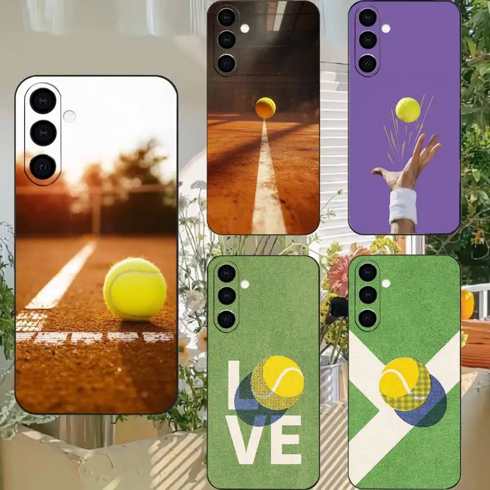 Tennis Culture ball cool Phone Case For Samsung A72,A53,A71,A70,A52,A73,A51,Silicone Black Soft