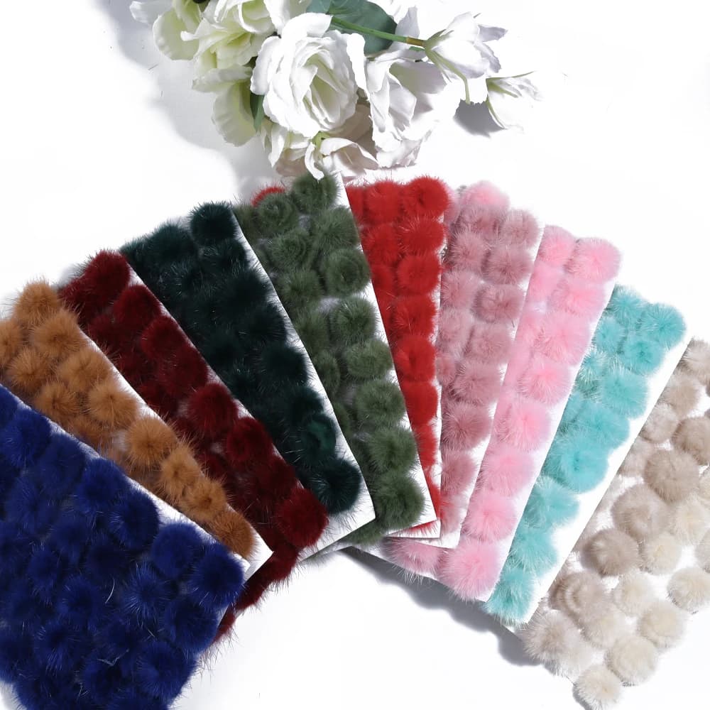 Pompon di visone 30mm Palline di pelliccia Pompon fai da te per cucire su portachiavi lavorato a maglia Sciarpe Cappelli Ornamento fai da te Accessori artigianali