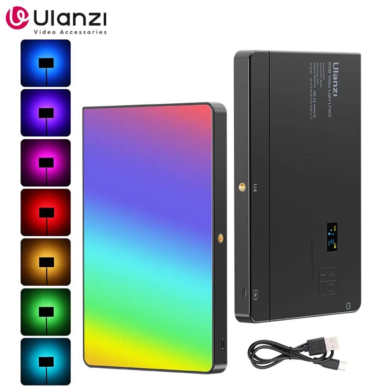 Ulanzi LT003 Luce video a LED Luce di pannello RGB 2500-9000K CRI 95+ 8000mAh Luce di riempimento per streaming video Tiktok Youtube