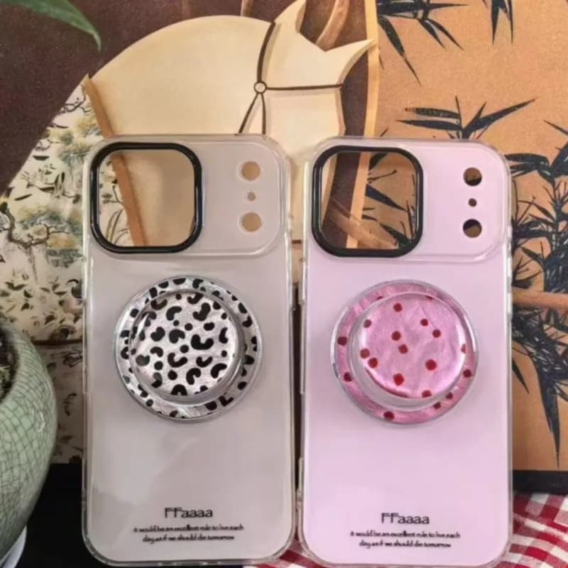 Supporto per telefono magnetico con stampa leopardata moda coreana Tok Griptok adatto per supporto per estensione ad anello MagSafe iPhone Huawei MacSafe