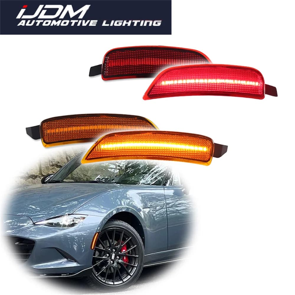 Per Mazda MX-5 Miata 2016-2023 auto parafango anteriore/posteriore indicatore laterale indicatori di direzione luci di parcheggio ambra/rosso/bianco LED 12V