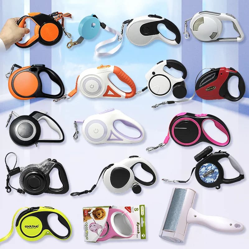 Guinzaglio per animali domestici a LED multi-stile da 2M/3M/5M/8M, guinzaglio per cani, catena per cani a ritrazione automatica