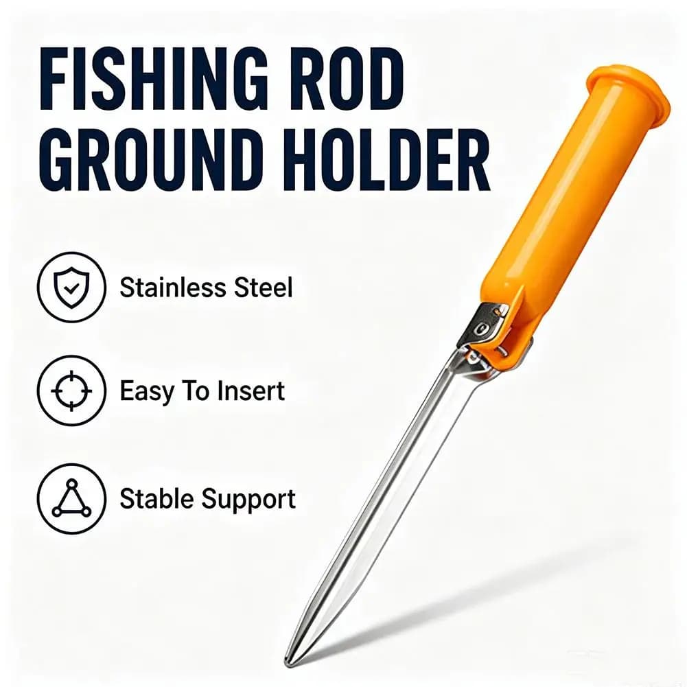Multi-Functional Foldable Surf Fishing Rod Holder With Storage Lid - Sea Rod Ground Spike, Compact Design For Beach Fishing