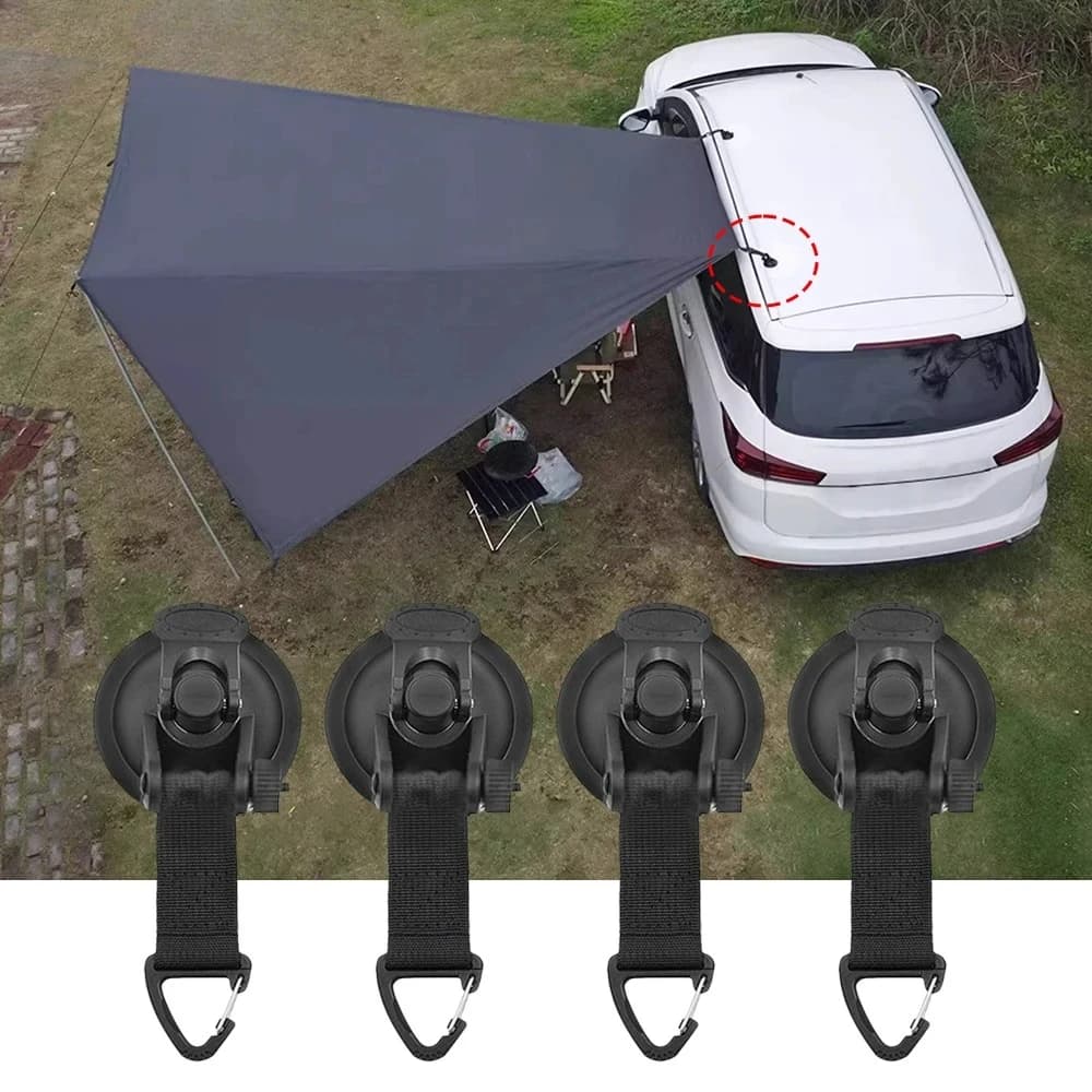 Gancio di fissaggio per ancoraggio a ventosa per camper, legare, telo da campeggio, tenda laterale per camper, accessori universali per furgoni da esterno, 2/4 pezzi