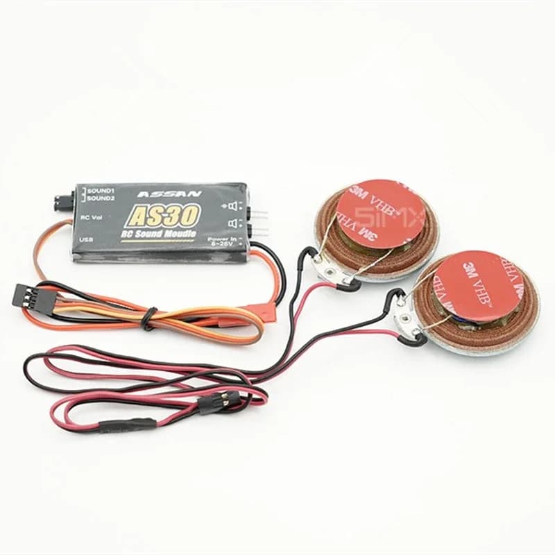 ASSAN AS30 sistema di suoni simulati per motori e TURBINE RC Sound Module Speaker 2-6S per RC Electric Plane & Jet