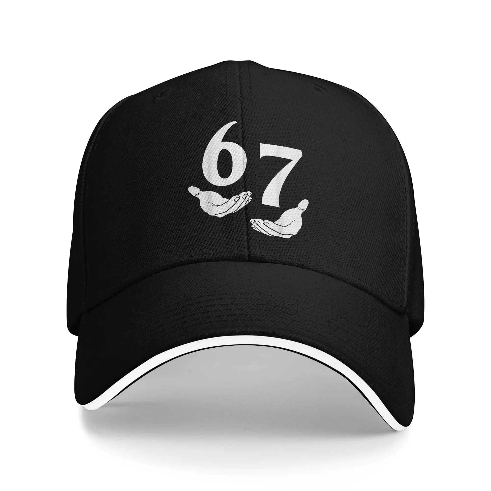Cappellino da Baseball Estivo 67 Six Seven 6 7 6 7 Meme Funny Hands 67, Design Casual Kpop Rock, Cappello Trucker da Sole per Uomo Adulto
