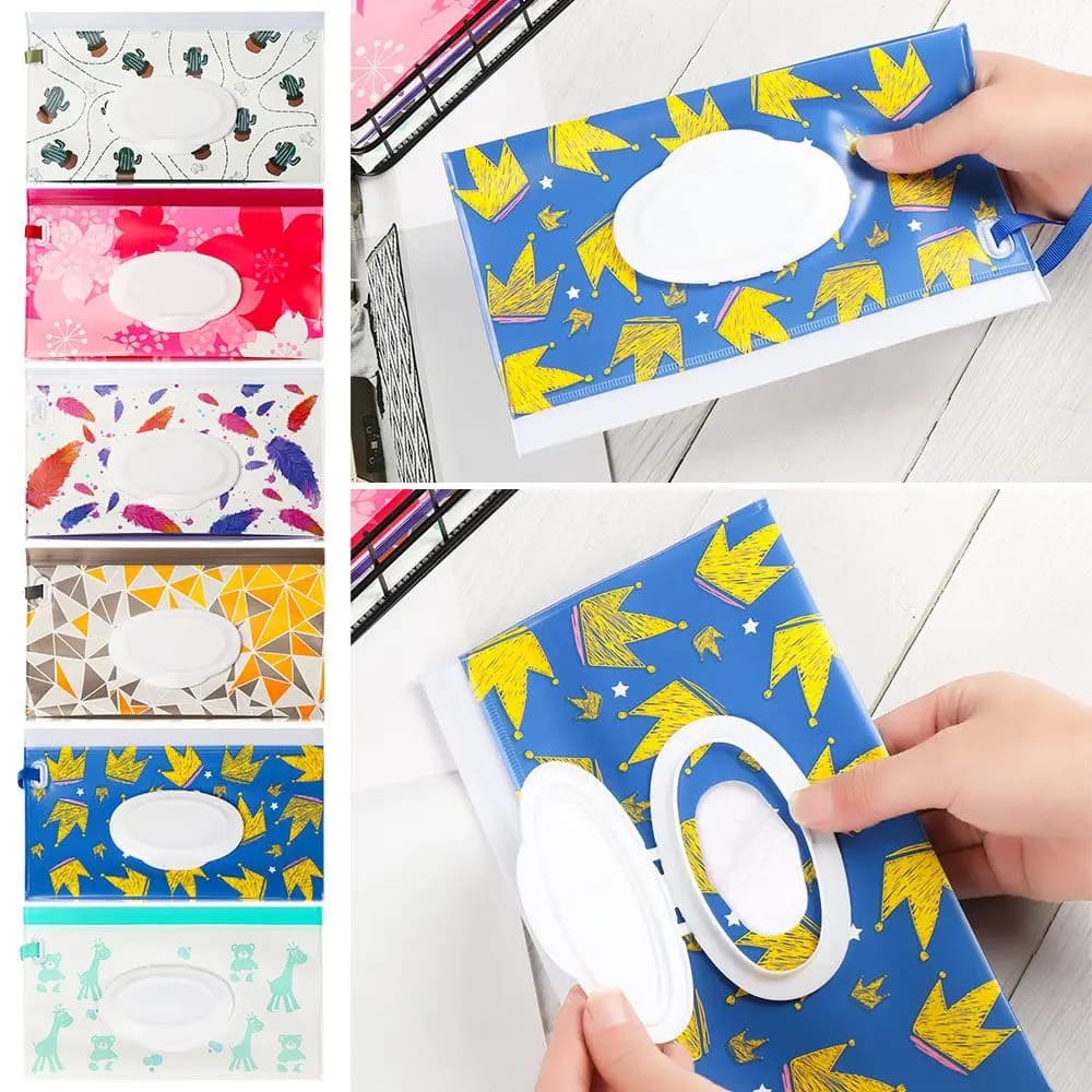 1 pz carino all'aperto cinturino a scatto prodotto portatile custodia da trasporto accessori per passeggino salviette umidificate borsa scatola di fazzoletti custodia cosmetica