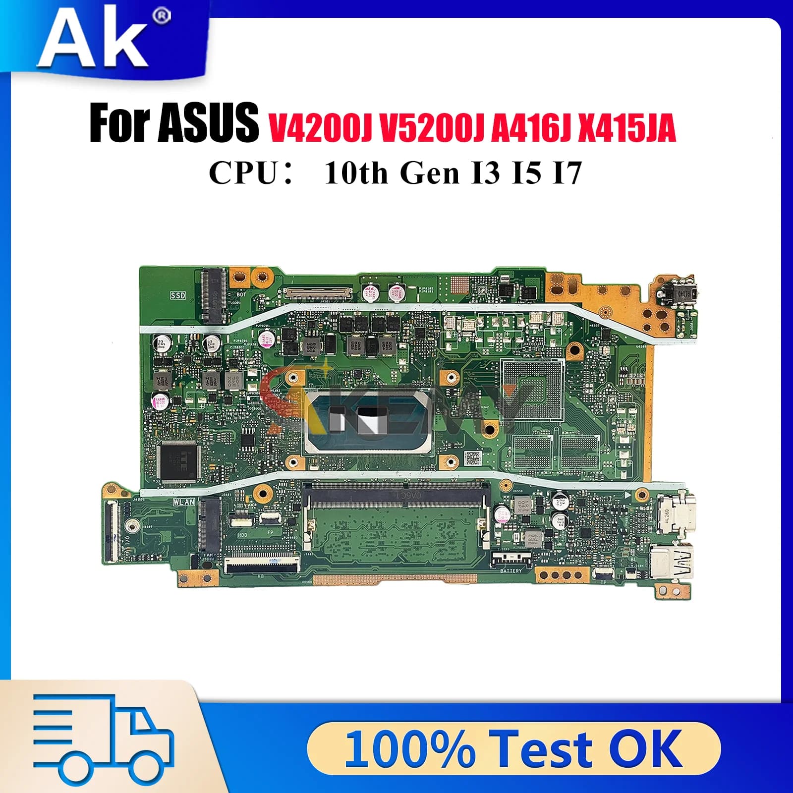 X415JA Scheda Madre Del Computer Portatile Per ASUS VivoBook X415JF V5200J X415J X415JA X415JAB X415JP A416J V4200J Scheda Madre Con I3 I5 I7 CPU