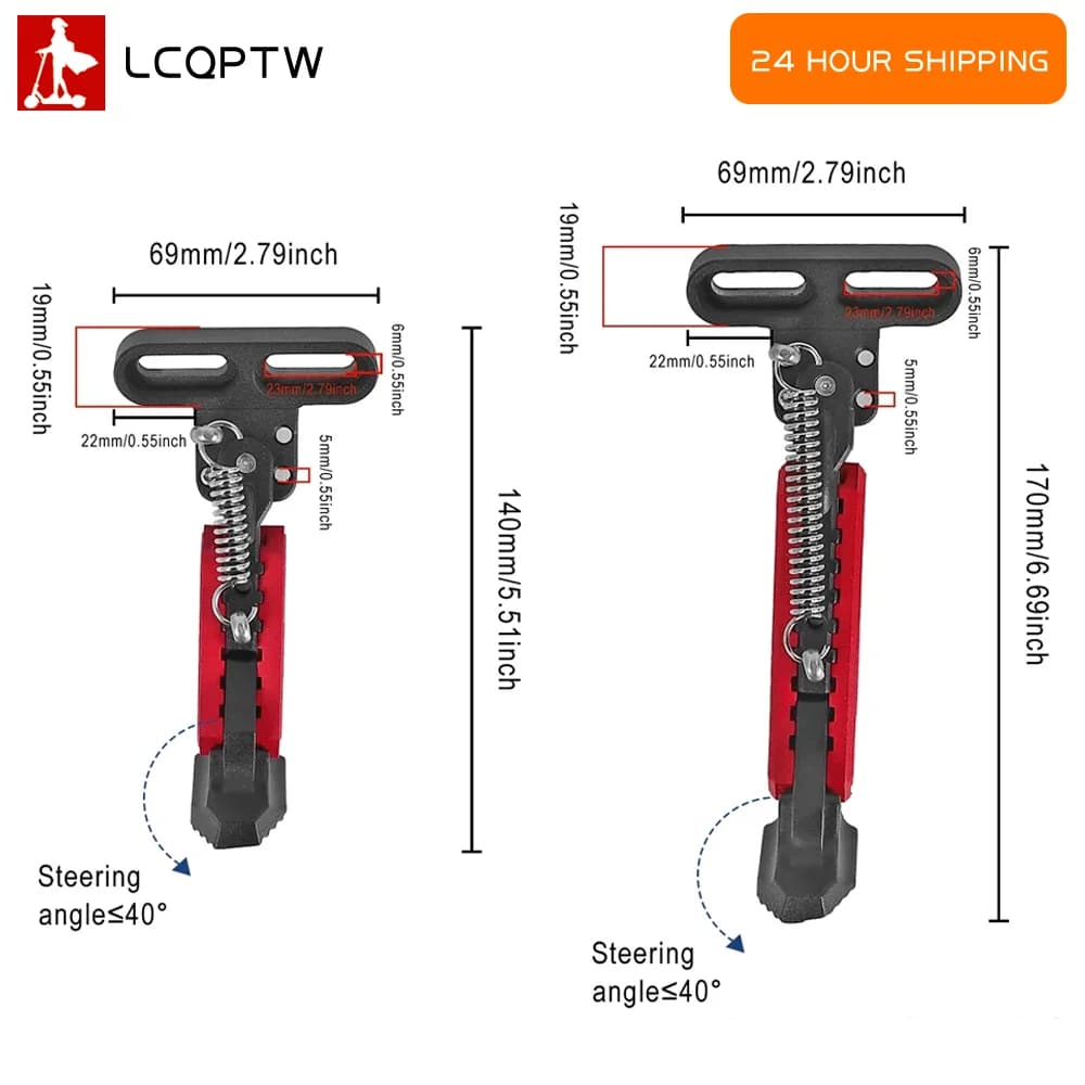 Cavalletto Regolabile V2.0 per Monopattino Elettrico, Supporto Verticale Laterale per Parcheggio, Ricambio Accessori per Scooter