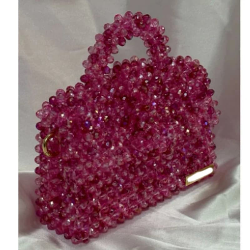 Nuove borse con perline da donna mimetiche rosa Borsa piccola quadrata da donna con copertina ribaltabile fatta a mano alla moda Borsa all'ingrosso personalizzabile