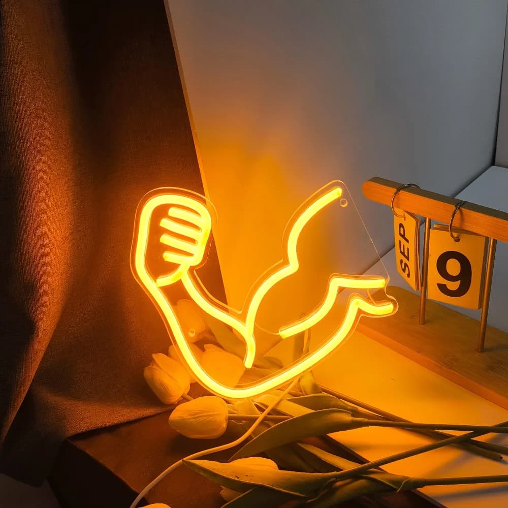 Insegna Luminosa Motivazionale per Fitness - Insegne al Neon a Tema Muscolare - Decorazione da Parete a LED Alimentata tramite USB per Casa, Stanze, Bar, Club di Boxe, Centri di Allenamento