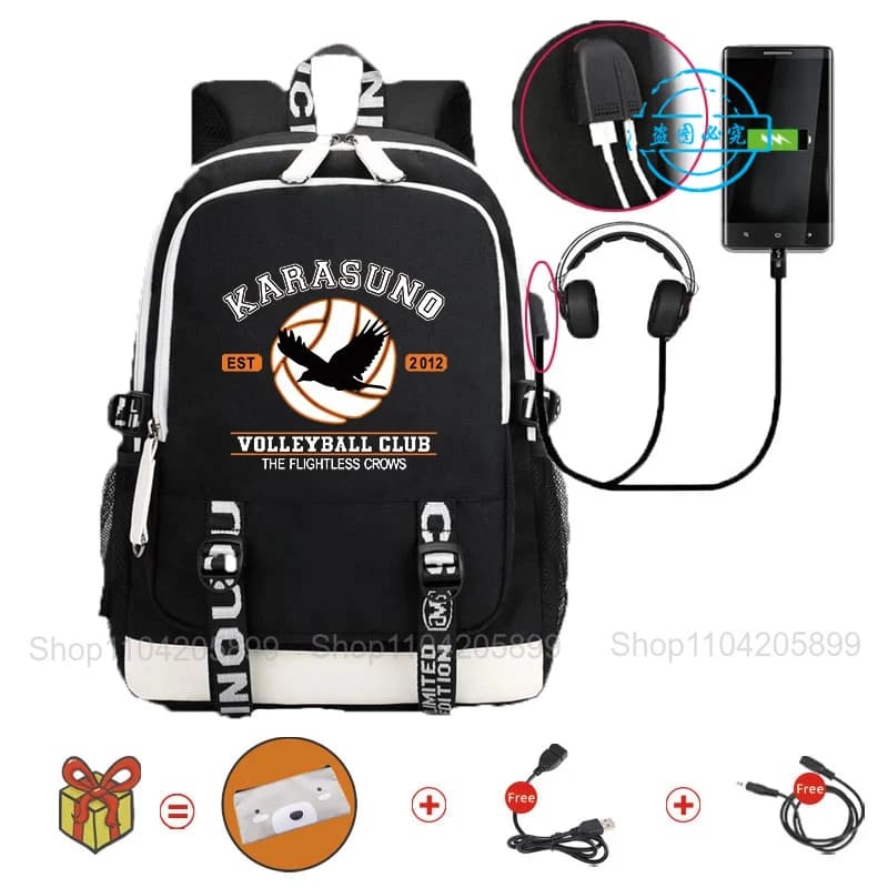Volleyball Junior Haikyuu Backpack Anime Mochila Schoolbag for Boys Girls Laptop Bookbag Large Capacity Travel Daily Bag Gift