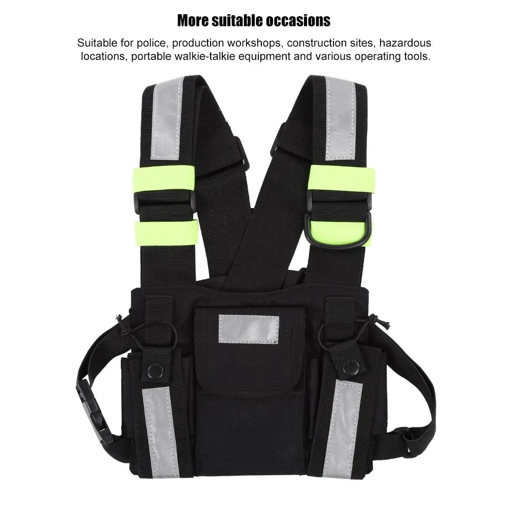 Pettorina custodia anteriore gialla riflettente TYT Radio imbracatura tattica Front Pack gilet borsa sul petto custodia per Walkie Talkie