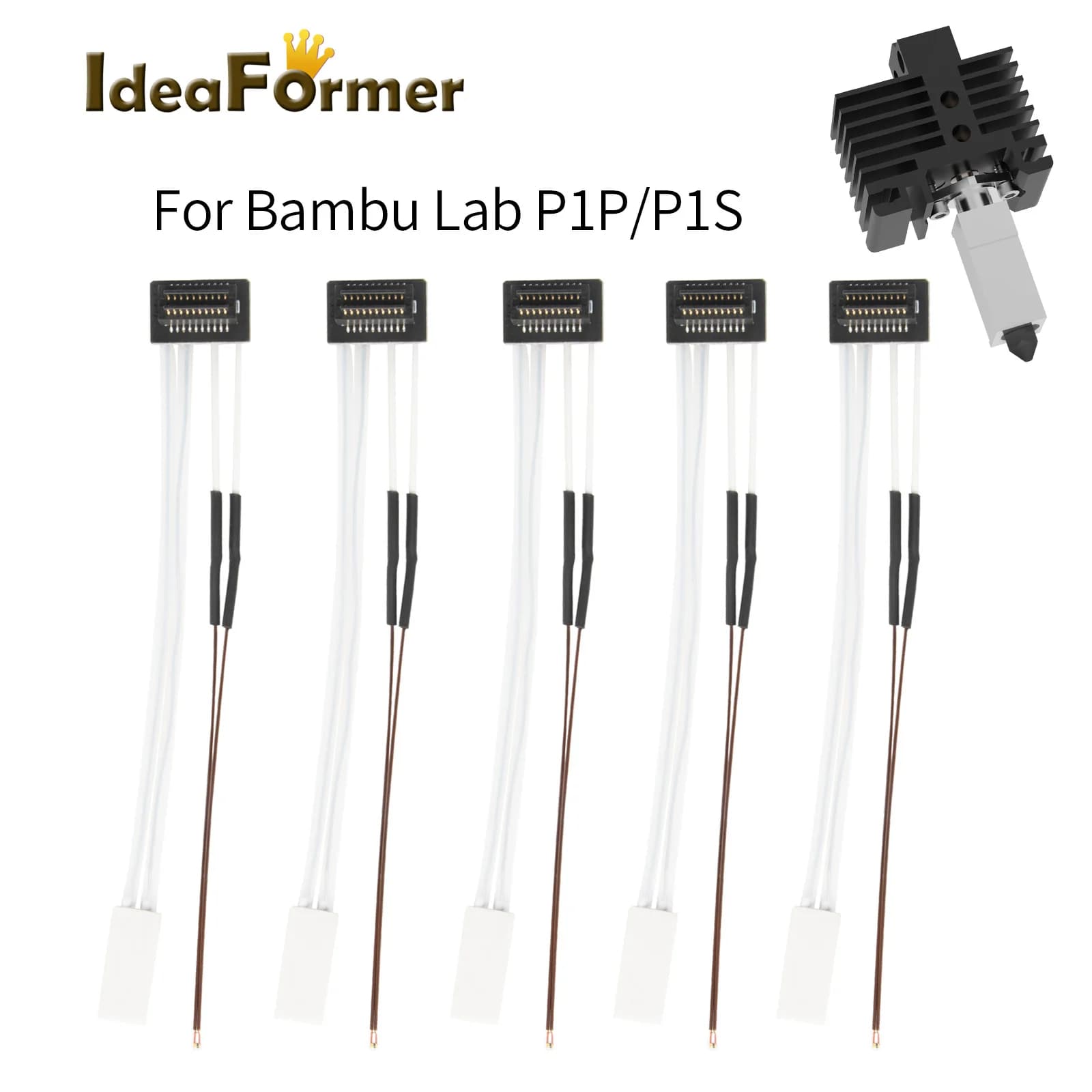 Termistore Per Bambu Lab P1P Tubo di Riscaldamento Cartuccia Ceramica 24V Per Bambulab P1S Hotend Riscaldatore Termistore Accessori Per Stampanti 3D
