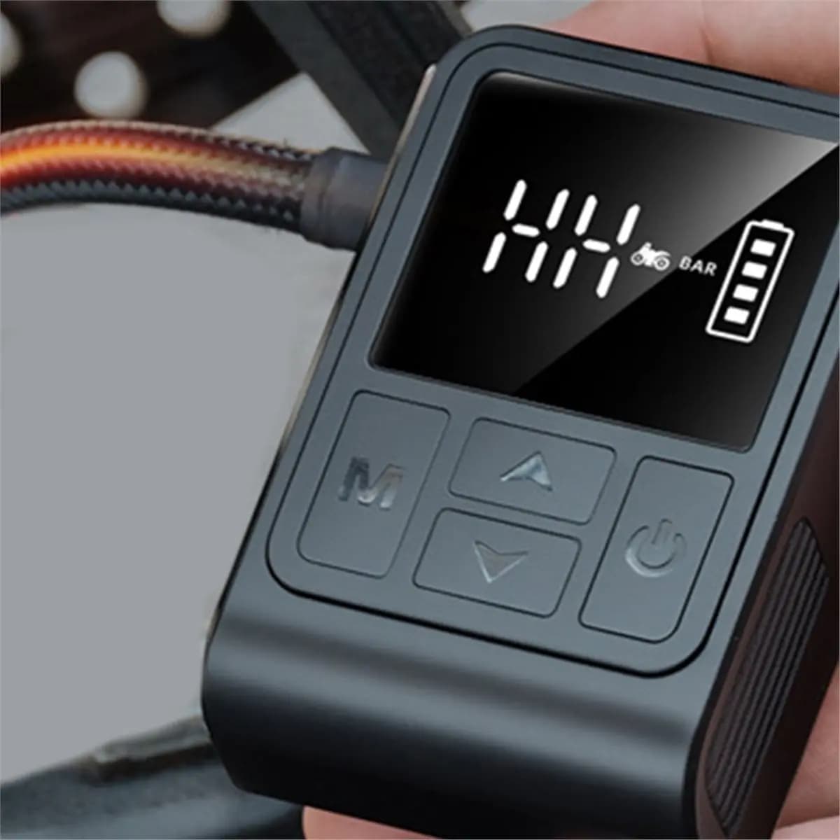 Mini Pompa Elettrica Gonfiabile Digitale AD10 130PSI con Auto-Stop, Ricaricabile USB-C per Bici, Moto, Palloni con Finestra Illuminata A