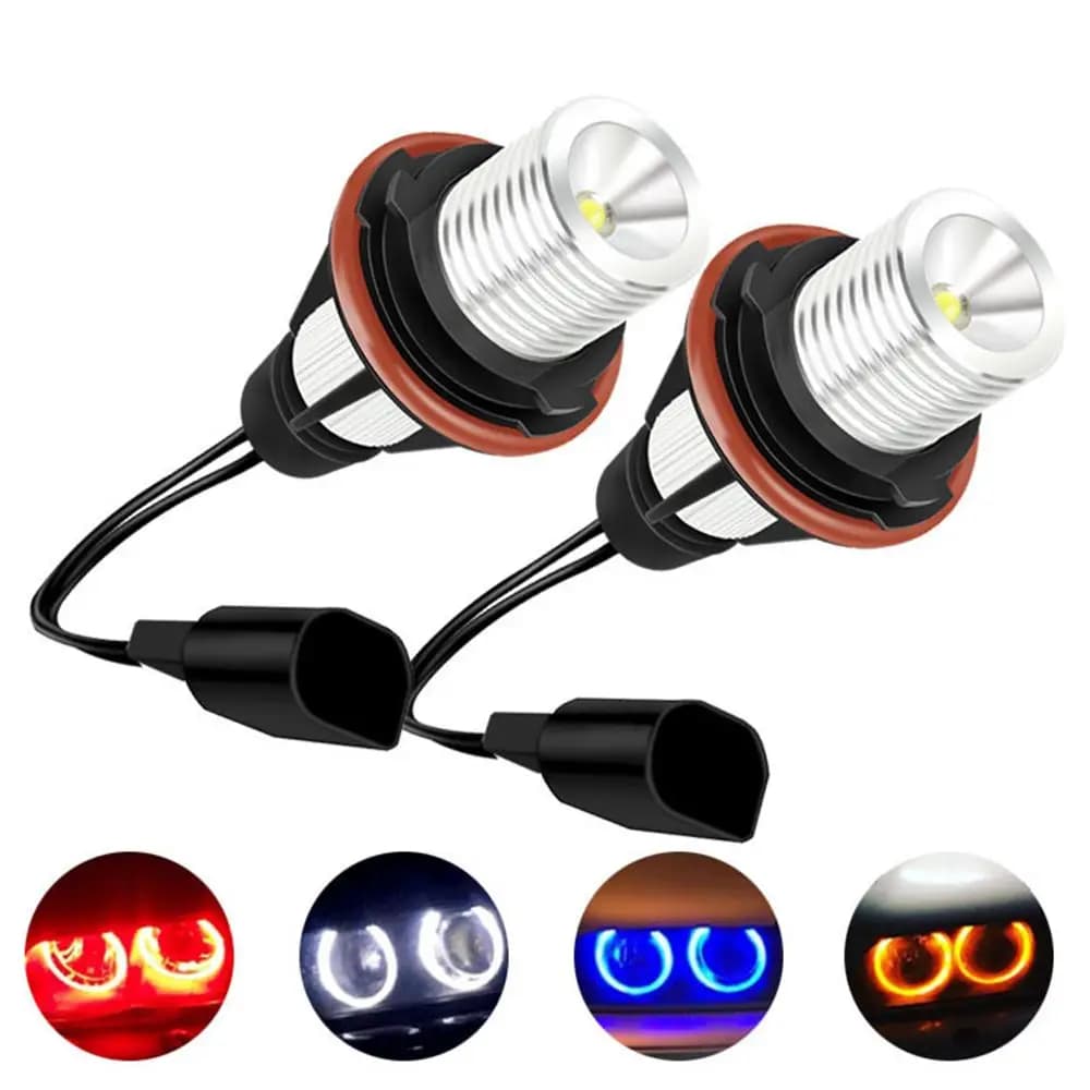 2Pcs Error Free Angel Eye Halo Ring Marker Side Light lampadina a LED per BMW E39 5W E53 E60 E61 E63 X5