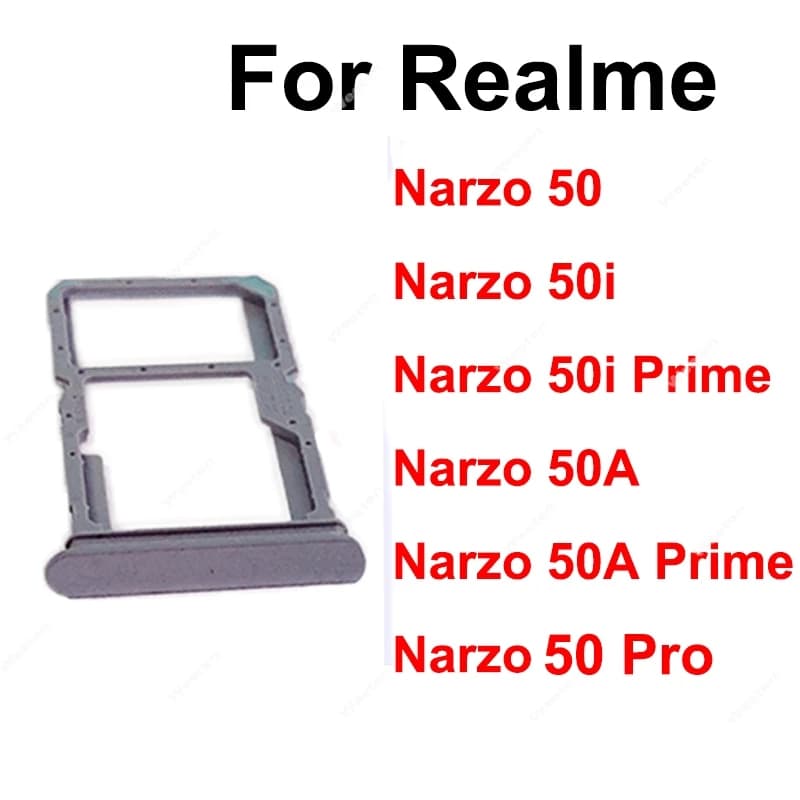 Per Realme Narzo 50 Pro Narzo 50A Prime 50i Prime 4G 5G Sim Card Tary Slot Presa Lettore di schede SIM Parti del supporto