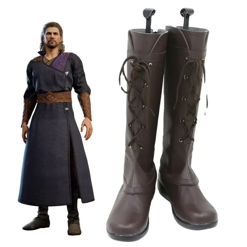 Gioco Baldur's 3 BG3 Gate 3 Gale Dekarios Scarpe Cosplay Stivali marroni predefiniti Puntelli Halloween Party Gioco di ruolo Custom Made