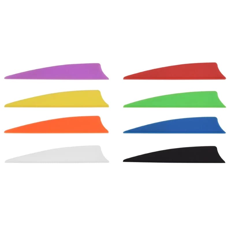 100 Pack 3in Shield Shape TPU Arrow Vanes Soft Flexible Rubber Fletches DIY Archery Arrow Making Replacement Parts