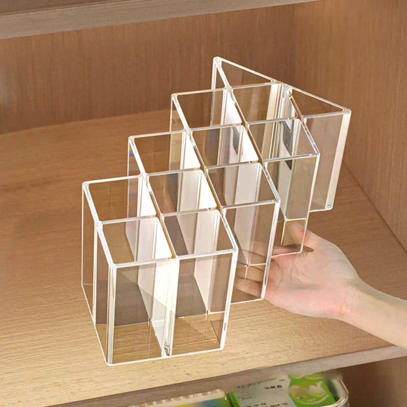 Makeup Organizer Clear Lipstick Storage Box 10/16 Grid Lipstick Nail Polish Display Stand Holder Lipstick Case Shelf Storage