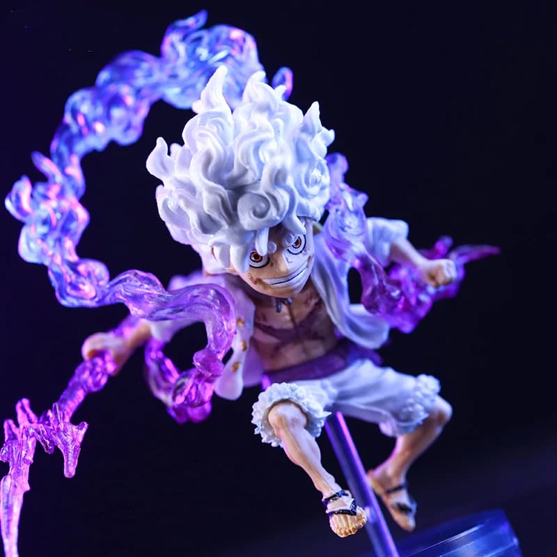 Bandai 10 cm Mini One Piece Rufy Gear 5 Action Figure Sun God Nika Statue Anime Figurine Pattern PVC Doll Collection Toy Gift for Kids