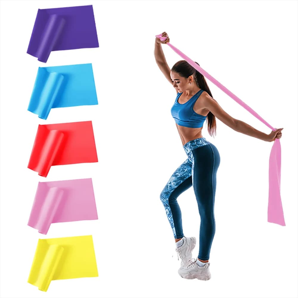Strength for training, elastic bands and free exercises for rehabilitation, yoga, pilates, gym, exercises at home