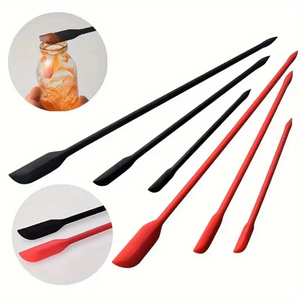 Mini Silicone Spatula Thin Jar Bottle Silicone Scraper Gadget Face Mask Brush Flexible Silicone Scraper Kitchen Utensils