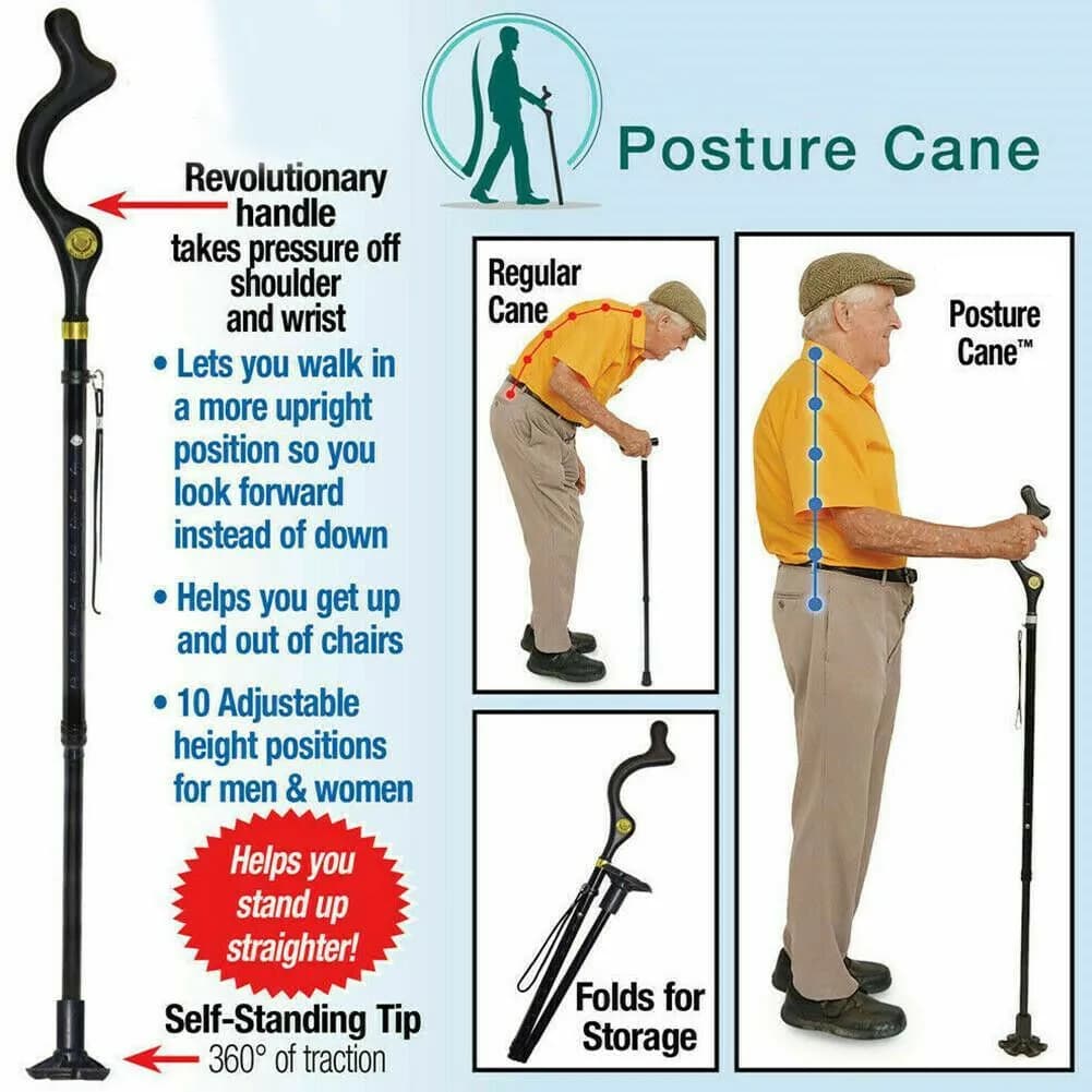 Adjustable walking stick for men and women, folding, with 10 height adjustment levels, trekking stick.