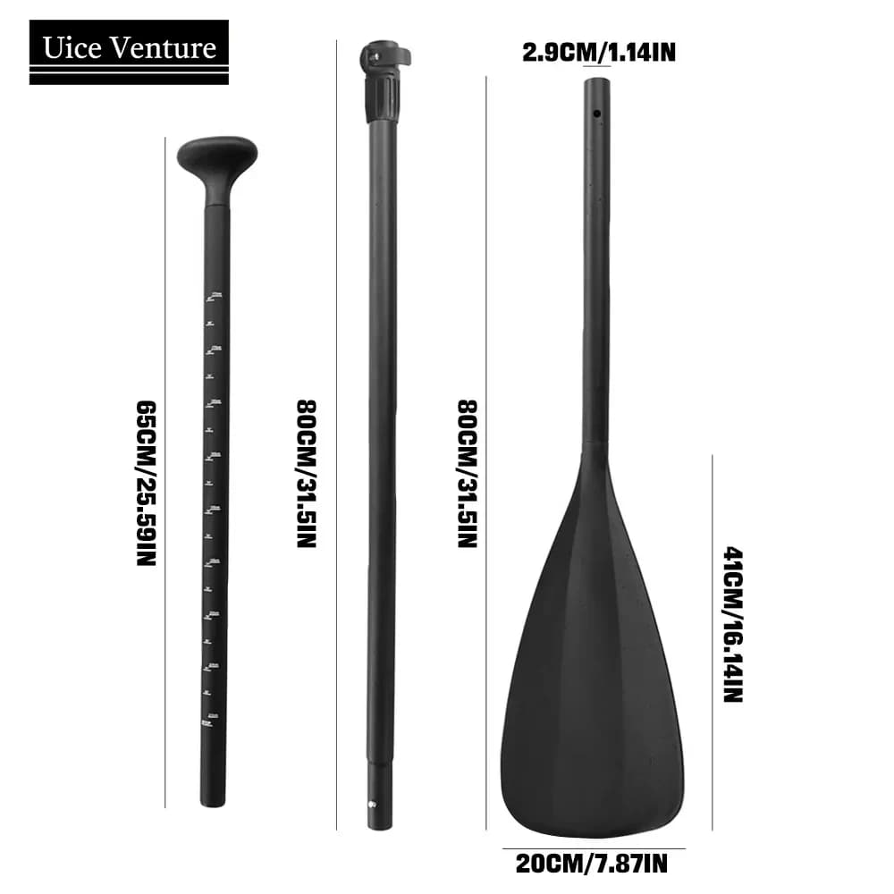 3-segment Style 170-210cm Adjustable Aluminum Alloy Paddle for SUP Board Kayak Single Head Oar Water Sports